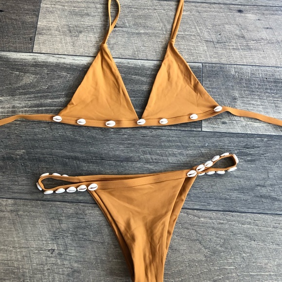 Zaful Other - Cowrie shell tie up bikini set